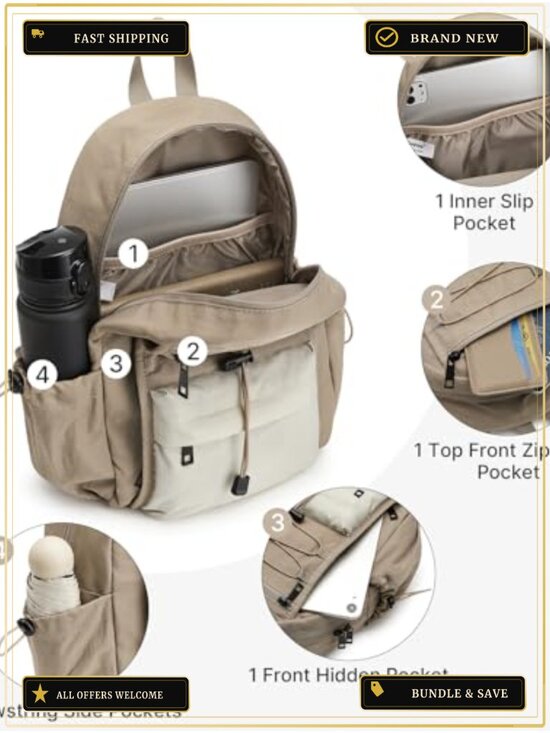 Lightweight Nylon Hiking Daypack 10L Water Repellent Fits 11\